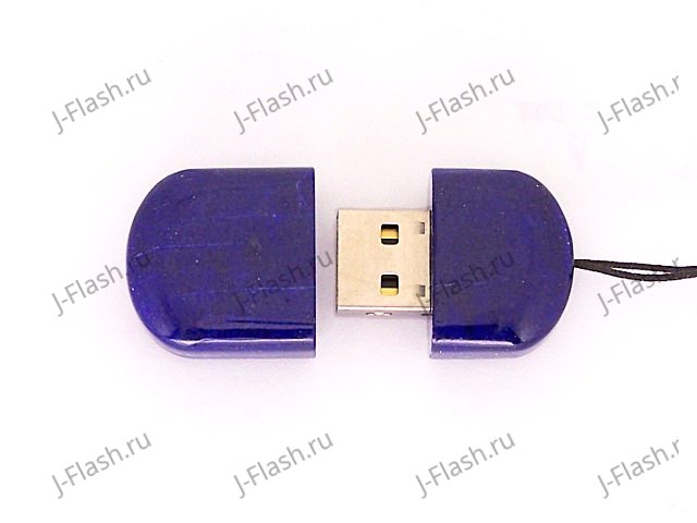 Открытая USB флешка из камня лазурит (Афганистан): вид сверху