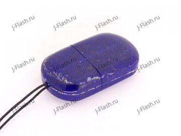 USB флешка из камня лазурит (Афганистан): шнурок для подвеса