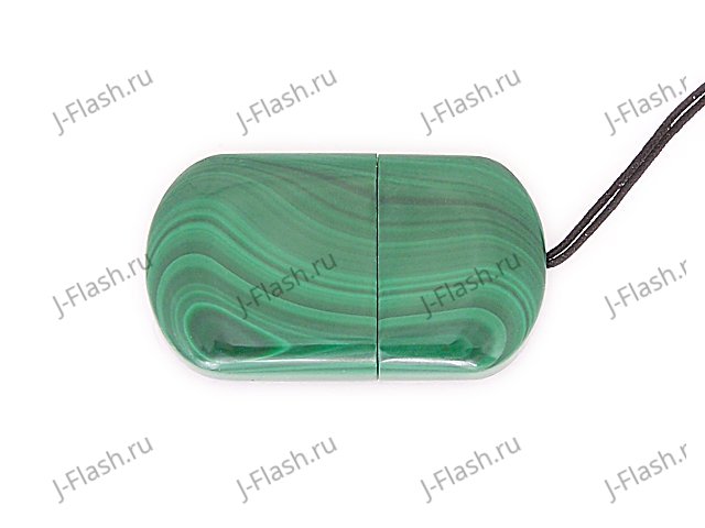 Закрытая USB флешка из камня малахит: вид сверху
