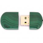 Открытая USB флешка из камня малахит: вид сверху