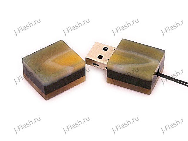 Открытая USB флешка из камня агат