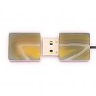 Открытая USB флешка из камня агат: вид сверху