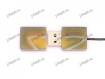 Открытая USB флешка из камня агат: вид сверху