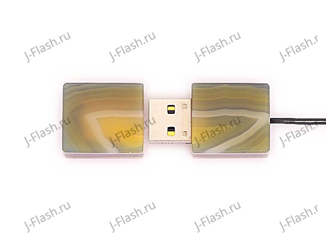 Открытая USB флешка из камня агат: вид сверху