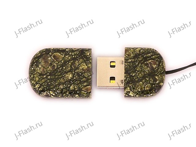 Открытая USB флешка из камня змеевик: вид сверху