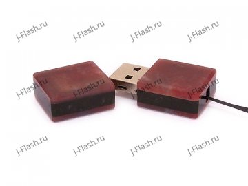 Открытая USB флешка из камня розовый кварц