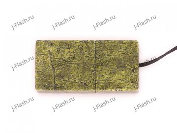 Закрытая USB флешка из камня змеевик