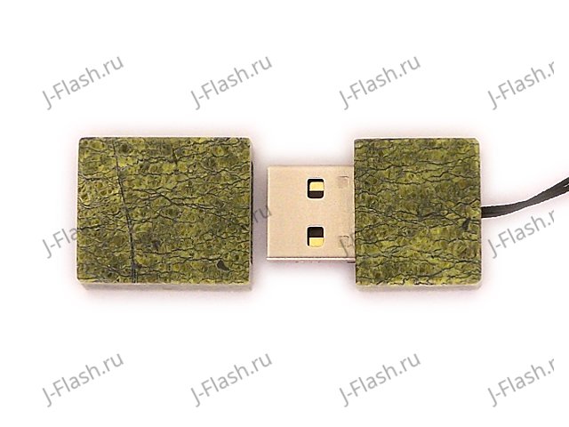 Открытая USB флешка из камня змеевик: вид сверху
