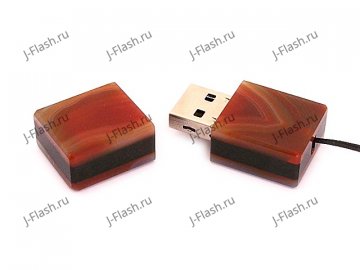 Открытая USB флешка из камня агат