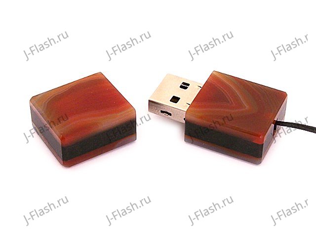 Открытая USB флешка из камня агат