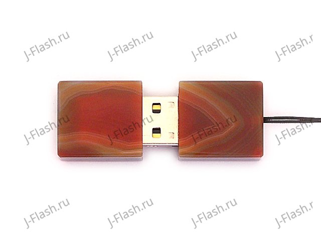 Открытая USB флешка из камня агат: вид сверху