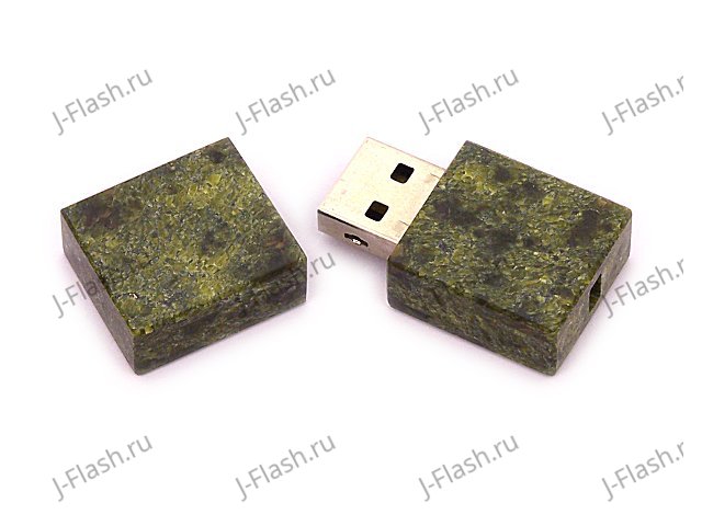 Открытая USB флешка из камня змеевик