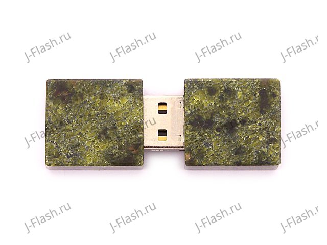 Открытая USB флешка из камня змеевик: вид сверху