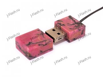 Открытая USB флешка из камня родонит