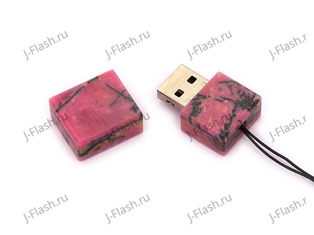 Открытая USB флешка из камня родонит