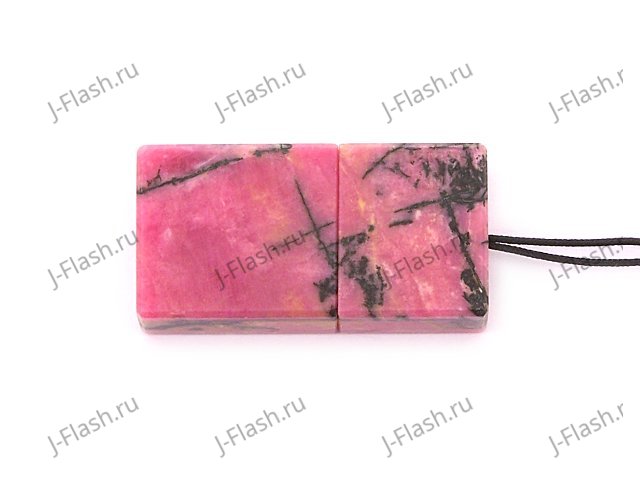Закрытая USB флешка из камня родонит: вид сверху