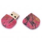 Открытая USB флешка из камня родонит