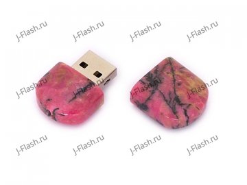 Открытая USB флешка из камня родонит