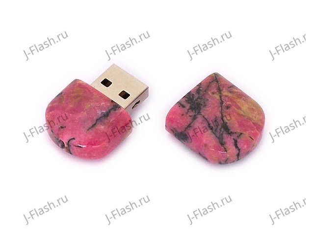 Открытая USB флешка из камня родонит