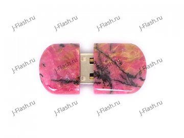 Открытая USB флешка из камня родонит: вид сверху