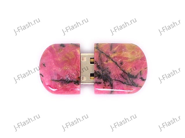 Открытая USB флешка из камня родонит: вид сверху