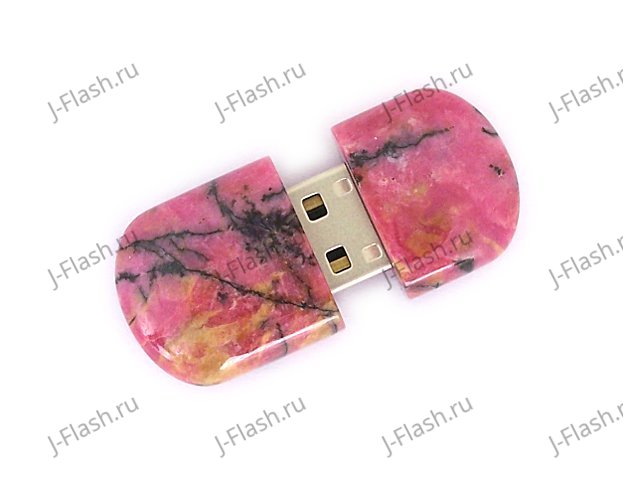 Открытая USB флешка из камня родонит: вид сверху