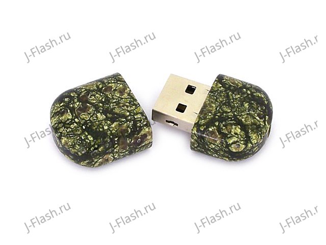 Открытая USB флешка из камня змеевик