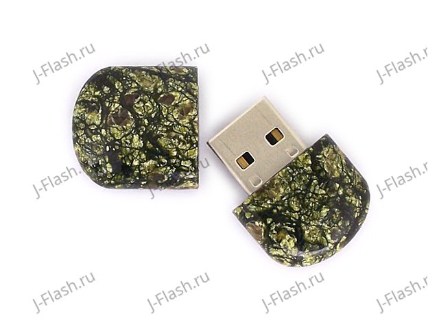 Открытая USB флешка из камня змеевик: вид сверху