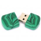 Открытая USB флешка из камня малахит
