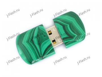 Открытая USB флешка из камня малахит: вид сверху