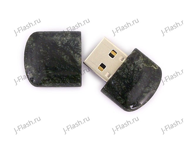 Открытая USB флешка из камня змеевик: вид сверху