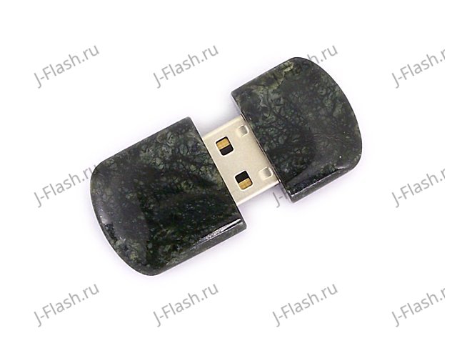 Открытая USB флешка из камня змеевик: вид сверху