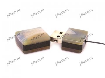 Открытая USB флешка из камня агат
