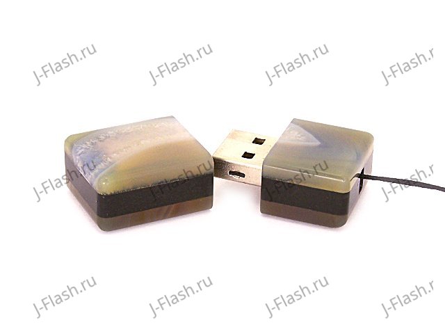 Открытая USB флешка из камня агат