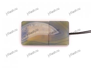 Закрытая USB флешка из камня агат: вид сверху