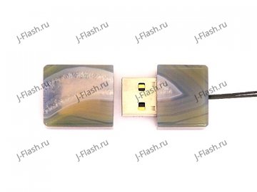 Открытая USB флешка из камня агат: вид сверху