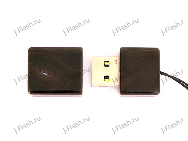Открытая USB флешка из камня агат: вид сверху