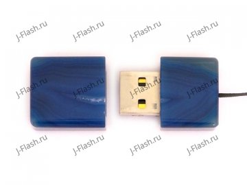 Открытая USB флешка из камня агат: вид сверху