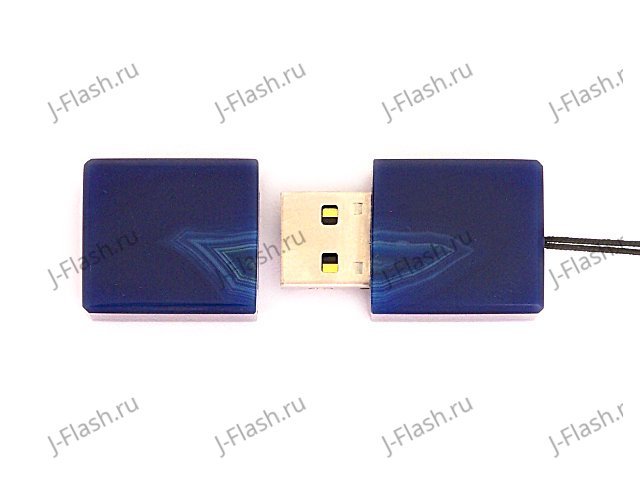 Открытая USB флешка из камня агат: вид сверху