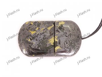Закрытая USB флешка из камня гематит: вид снизу