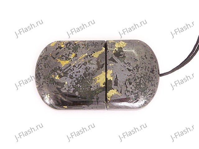Закрытая USB флешка из камня гематит: вид снизу