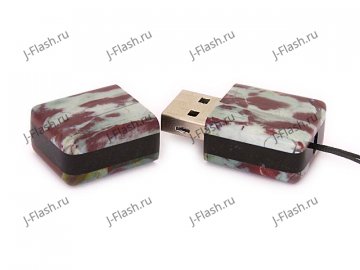 Открытая USB флешка из камня яшма