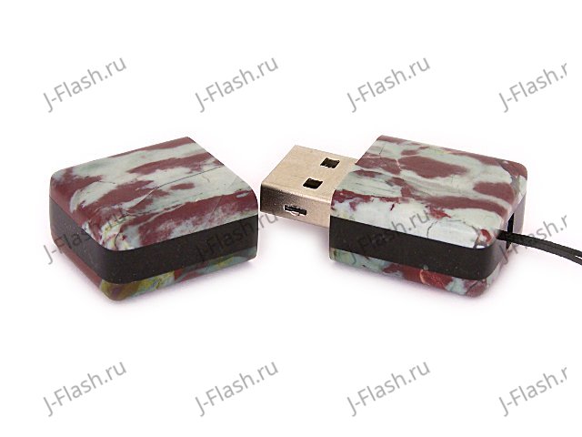 Открытая USB флешка из камня яшма