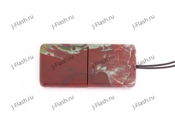 Закрытая USB флешка из камня яшма: вид снизу