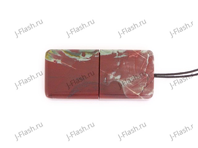 Закрытая USB флешка из камня яшма: вид снизу