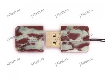 Открытая USB флешка из камня яшма: вид сверху