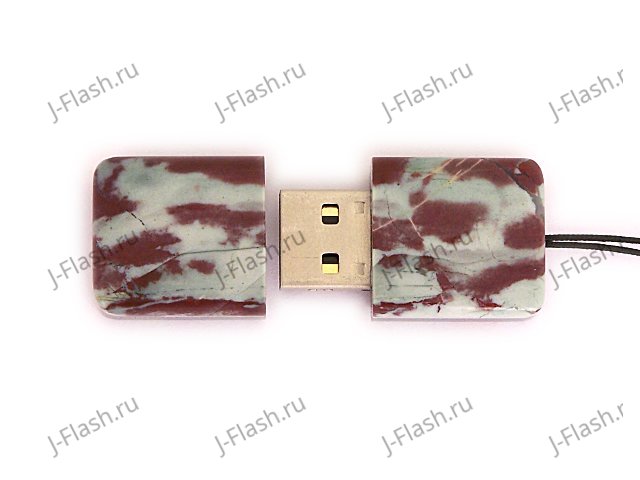 Открытая USB флешка из камня яшма: вид сверху
