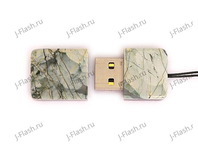 Открытая USB флешка из камня яшма: вид сверху