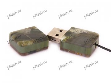 Открытая USB флешка из камня яшма
