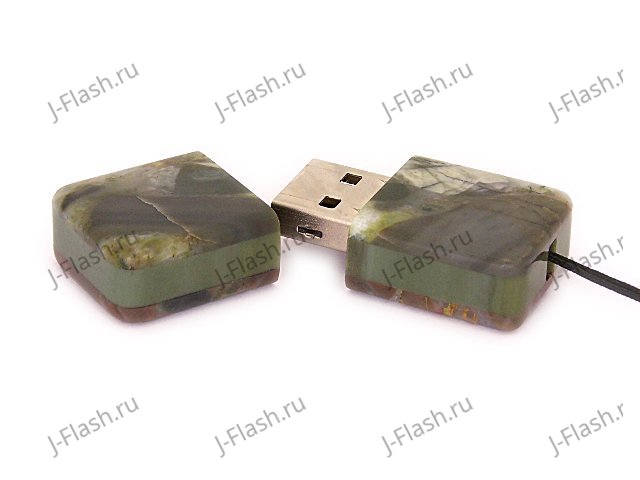 Открытая USB флешка из камня яшма